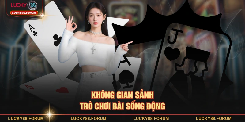 Không gian sảnh trò chơi bài sống động